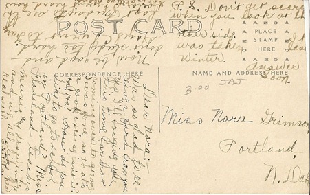 Estelle from Portland ND Postcard DL Antiques back Estelle from Portland ND Postcard DL Antiques back