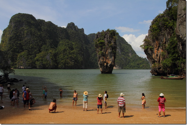Extremely touristy James Bond Island at Phang Nga Bay