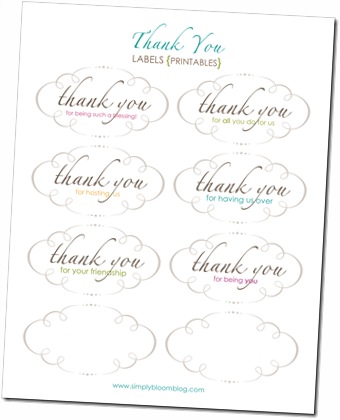 Thank You Label Printable