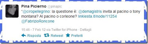 Tweet della Picierno Tweet della Picierno