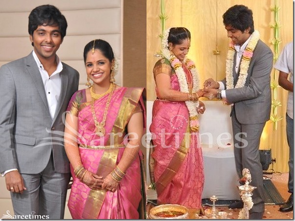 Sareetimes Engagement Saree Saree and pastel colors dress ideas. sareetimes