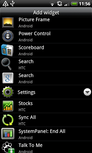Standard Powercontrol widget Standard Powercontrol widget