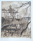 Etsning av Hjortzberg. Art nr. 30023. Mått ink ram 28x22. Signerad