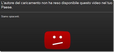 Vedere i video YouTube non disponibile nel tuo Paese