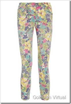 Goldsign Virtual printed cropped high-rise skinny jeans