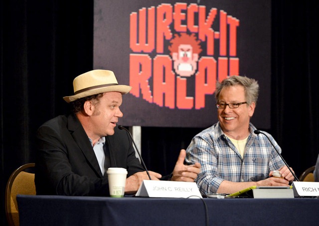 SAN DIEGO, CA - JULY 12:  (L-R) Actor John C. Reilly and director Rich Moore speak at the "Wreck-It Ralph" interviews during Comic-Con International 2012 at Hilton Bayfront Hotel on July 12, 2012 in San Diego, California.  (Photo by Alberto E. Rodriguez/WireImage)