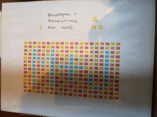 Here's the box of envelopes for the resolution wall. You can see the 