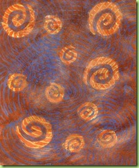 3.Lidl metasllic orange on brown patterned paper with paper resists and Lidl orange metallic swirled with Catalyst wedge  gloss AGL