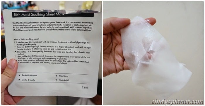 Klairs Rich Moist Soothing Sheet Mask review Klairs Rich Moist Soothing Sheet Mask review