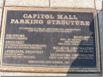 IMG_3312 Capitol Mall Parking Structure Plaque in Salem, Oregon on September 4, 2006