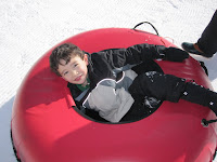 Eidan on the inner tube ride at Keystone