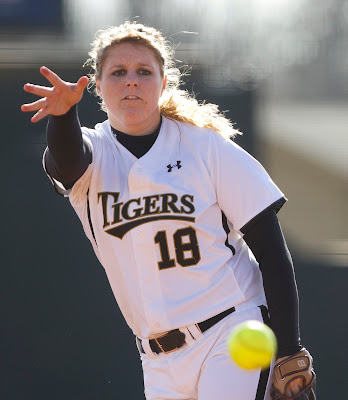 Pleasantville Native Chelsea Thomas is again having an All-American type season for the University of Missouri Softball Squad.  (photo from Missouri Media Relations)