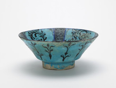 Bowl | Origin:  Iran | Period: early 13th century  Saljuq period | Details:  Not Available | Type: Stone-paste painted under transparent glaze | Size: H: 8.9  W: 21.6  cm | Museum Code: F1967.2 | Photograph and description taken from Freer and the Sackler (Smithsonian) Museums.