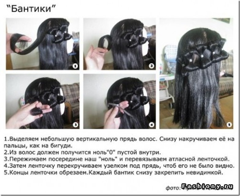 Плетение косичек бантиком схема Плетение косичек бантиком схема