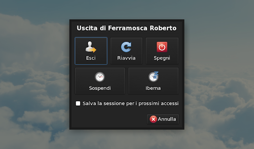 logout di Arch Linux