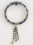 1920's French silver gilt, enamel and lapis hinged bracelet in Egyptian style made popular by the discovery of Tutankhamun's tomb 870.00