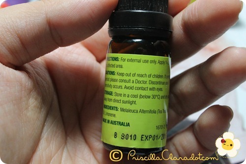 Priscilla review Thursday Plantation tea tree oil 1