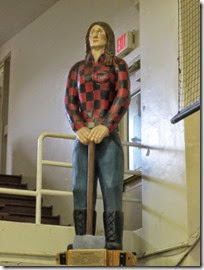Lumberjill Statue in the Robert A. Long High School Gymnasium in Longview, Washington on May 5, 2012