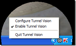 Tunnel Vision menu di gestione