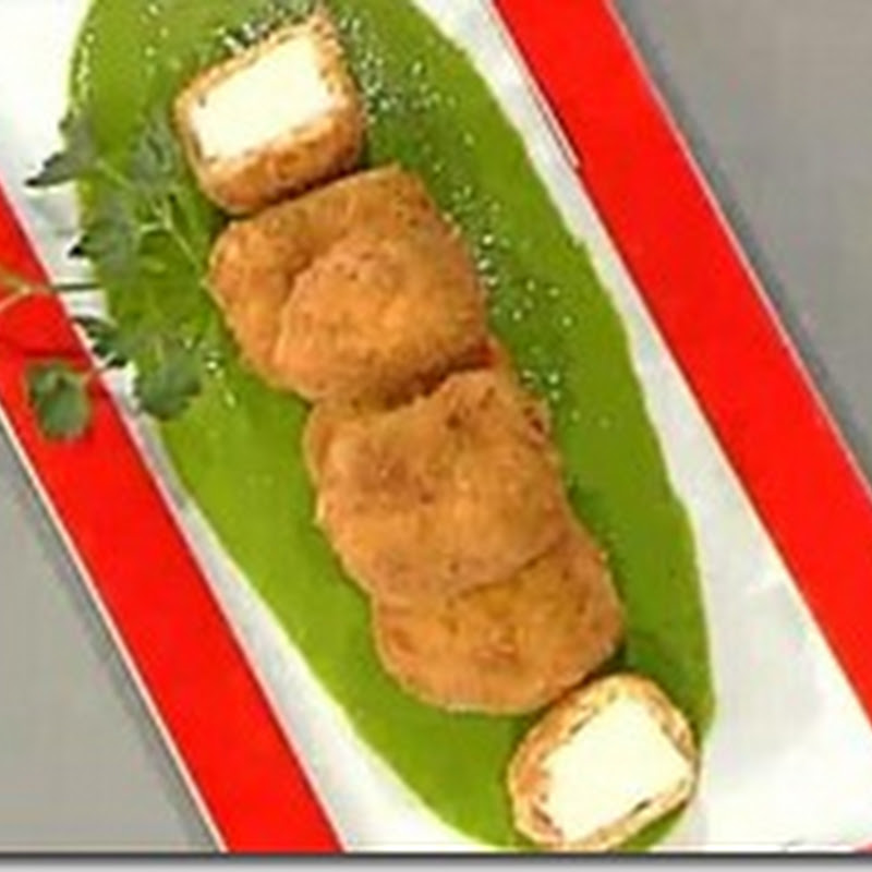 Cubi di primo sale croccante con salsa alle erbe