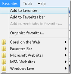 IE Favorites favorites-IE