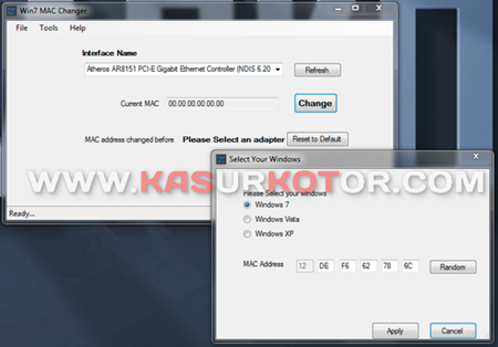 Mengganti MAC Address di Windows 7 dengan Win7 Mac Changer Mengganti MAC Address di Windows 7 dengan Win7 Mac Changer