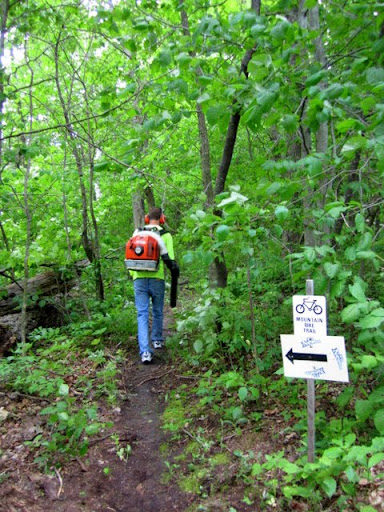 Blowing out the trail on Twin Lakes singletrack. Entire loop was blown out.