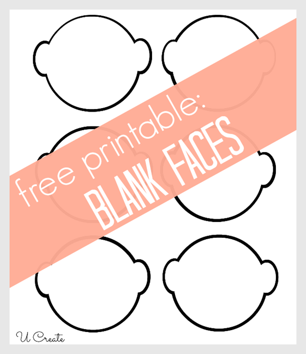 one sheet of paper = hours of imaginative play! Free Printable Blank Faces by U Create!