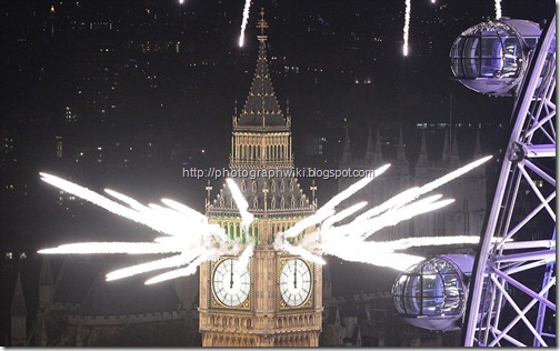 LONDON Fireworks light up the sky and Big Ben just after midnight