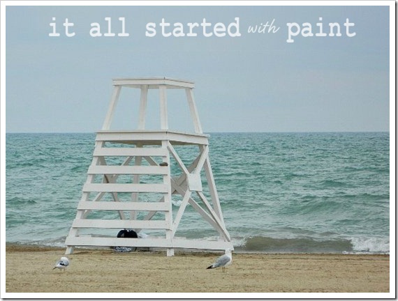 Lake Michigan Beach Lifeguard Stand. Picknicked