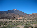 The peak of Teide seen from the dry lake bed.