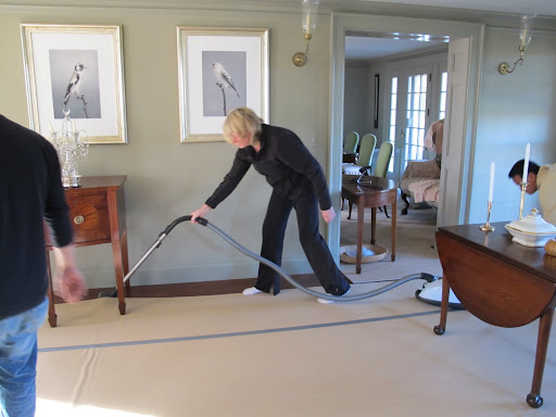 (Meanwhile back upstairs....)  Good job Martha!  Make sure to vacuum up every last speck!