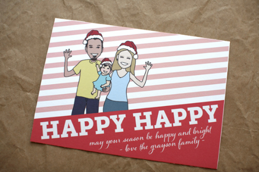A different way to send greetings from your family. These custom-made cards feature a cartoon version of you! Custom Candy Cane Holiday Cards, price upon request, Stinker Pants. stinkerpants.com. A different way to send greetings from your family. These custom-made cards feature a cartoon version of you! Custom Candy Cane Holiday Cards, price upon request, Stinker Pants. stinkerpants.com.