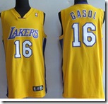 NBA Jersey Los Angeless Lakers 16# GASOL Yellow