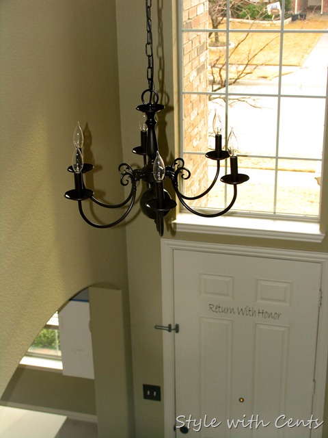 rustoleum oil rubbed bronze spray paint builder grade chandelier 2