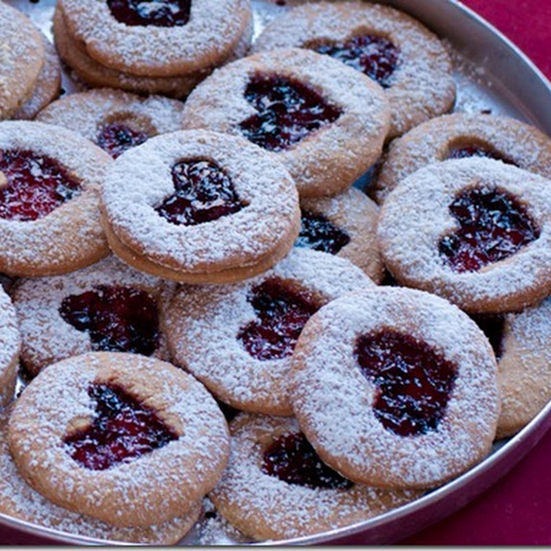 Plum Linzer Heart Cookies