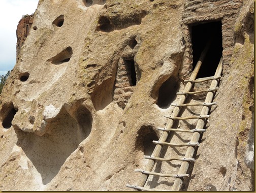 This cavate also shows stone work that extended the living area beyond the openign of the cave