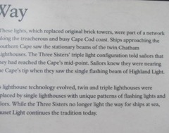 Cape Cod lighthouse 3 sisters sign Way Cape Cod lighthouse 3 sisters sign Way