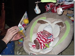 Dadding helping Zoey opening gifts6