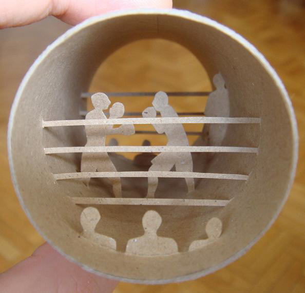 Fantastic scenes inside empty toilet paper rolls by Anastassia Elias