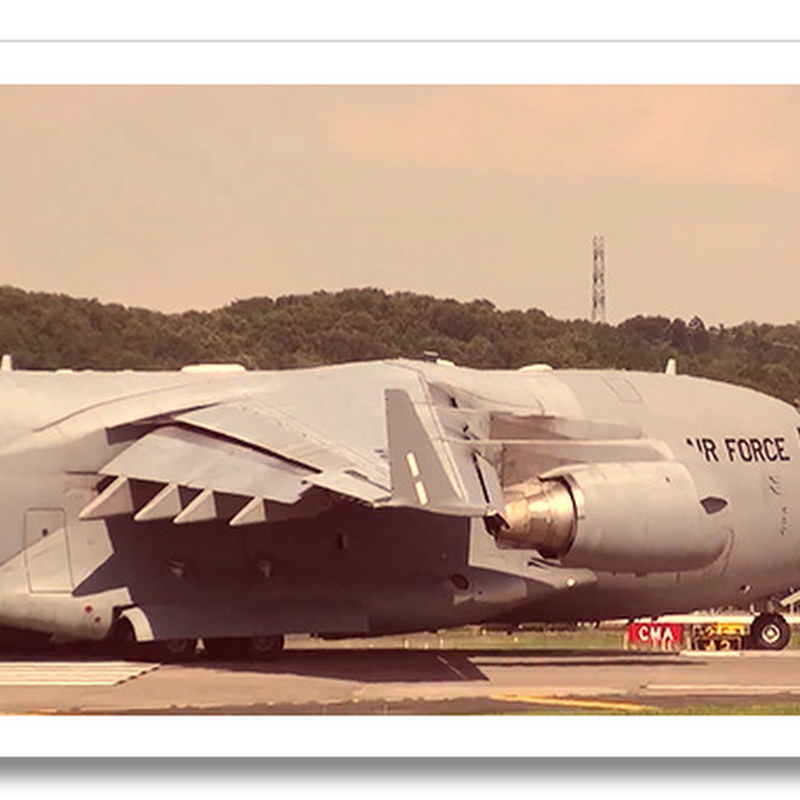 Boeing C-17 Globemaster Military Transport Aircraft Landing and Takeoff