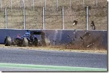 L'incidente di Fernando Alonso nei test di Barcellona 2015