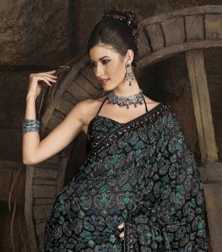 2011-Indian-Saree-black-design