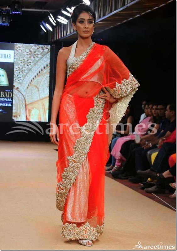 Orange_Net_Saree