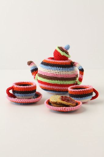 She’ll love hosting afternoon tea with this adorable crocheted tea set. Make-Believe Tea Set, $88, anthropologie.com