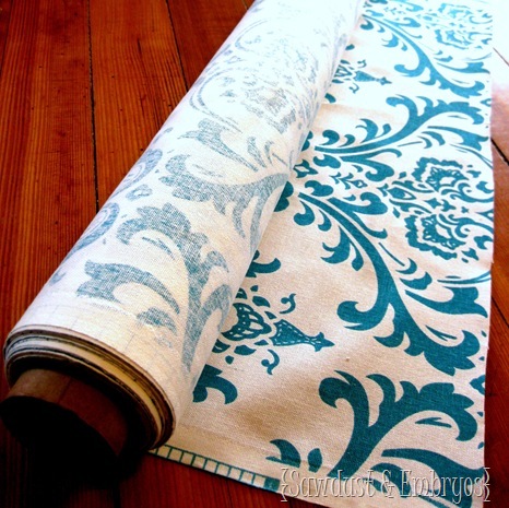 Turquoise Damask Fabric