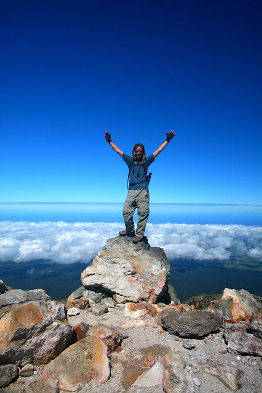 Laurence top of Mount Taranaki Laurence top of Mount Taranaki