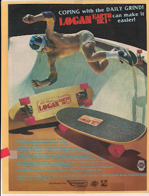 Bob Biniak displaying his new model on the coping