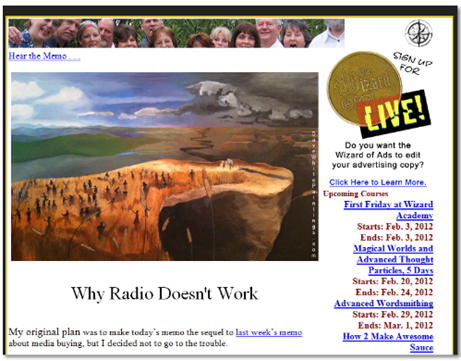 c0 The Mndy Morning Memo for Jan 30, 2012 - Why Radio Doesnt Work