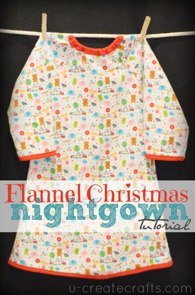 Riley Blake Flannel Nightgown Tutorial u-createcrafts.com Riley Blake Flannel Nightgown Tutorial u-createcrafts.com